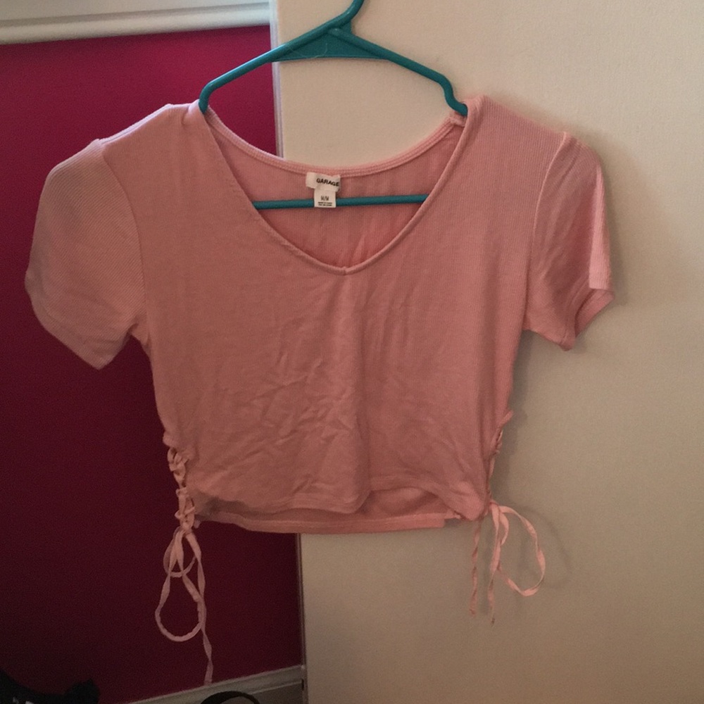 Garage Rib Crop Tee with Side Ties
